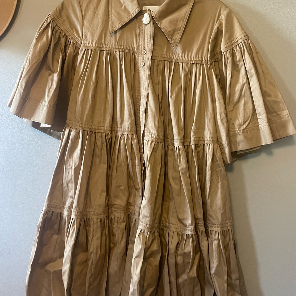 Aje Beige Button-Up Dress